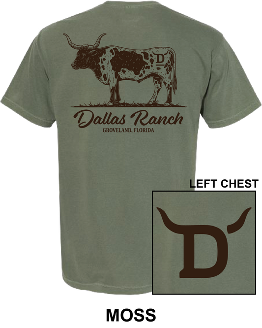 PRESALE - Dallas Ranch Longhorn Short Sleeve - Moss
