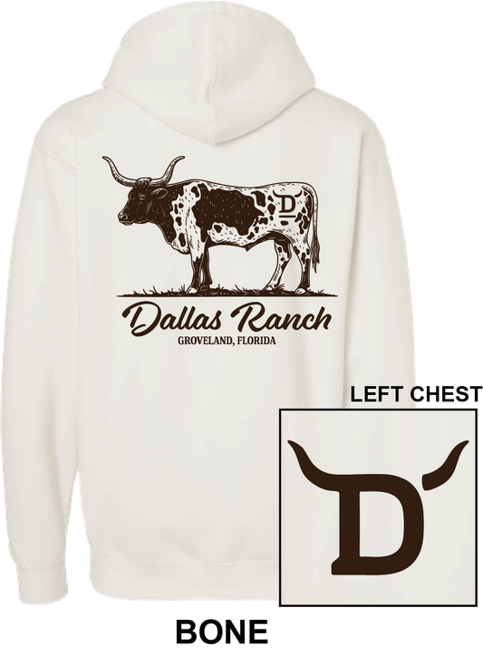Dallas Ranch Longhorn Hoodie - Bone
